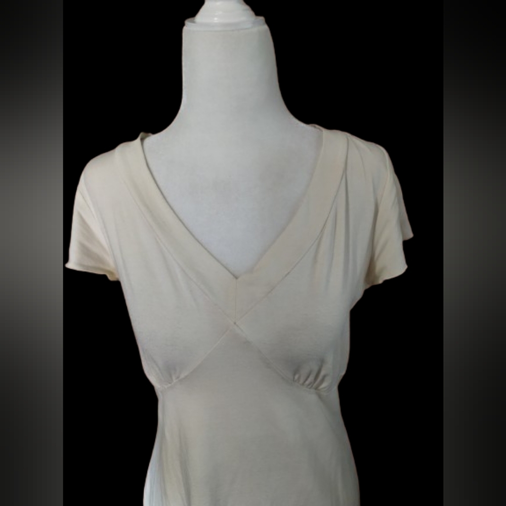NWOT Style & Company Women's Short Sleeve Cream Top, Size Medium